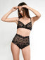 Amara – Floral Lace Bra and High - Waist Panty Set - ZESTAmara – Floral Lace Bra and High - Waist Panty SetSBlack