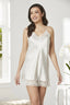 Elegant Satin Slip Dress with Adjustable Straps - Nightwear by PC