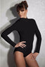 Half Turtleneck Long Sleeve Bodysuit - Bodywear by DRNSA