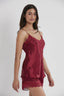 Lace - Trimmed Satin Babydoll - Nightwear by PC