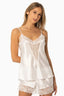 Lace - Trimmed Satin Babydoll - Nightwear by PC