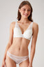 Lace - Trimmed Satin Bralette and Thong Set - Bra Set by PC